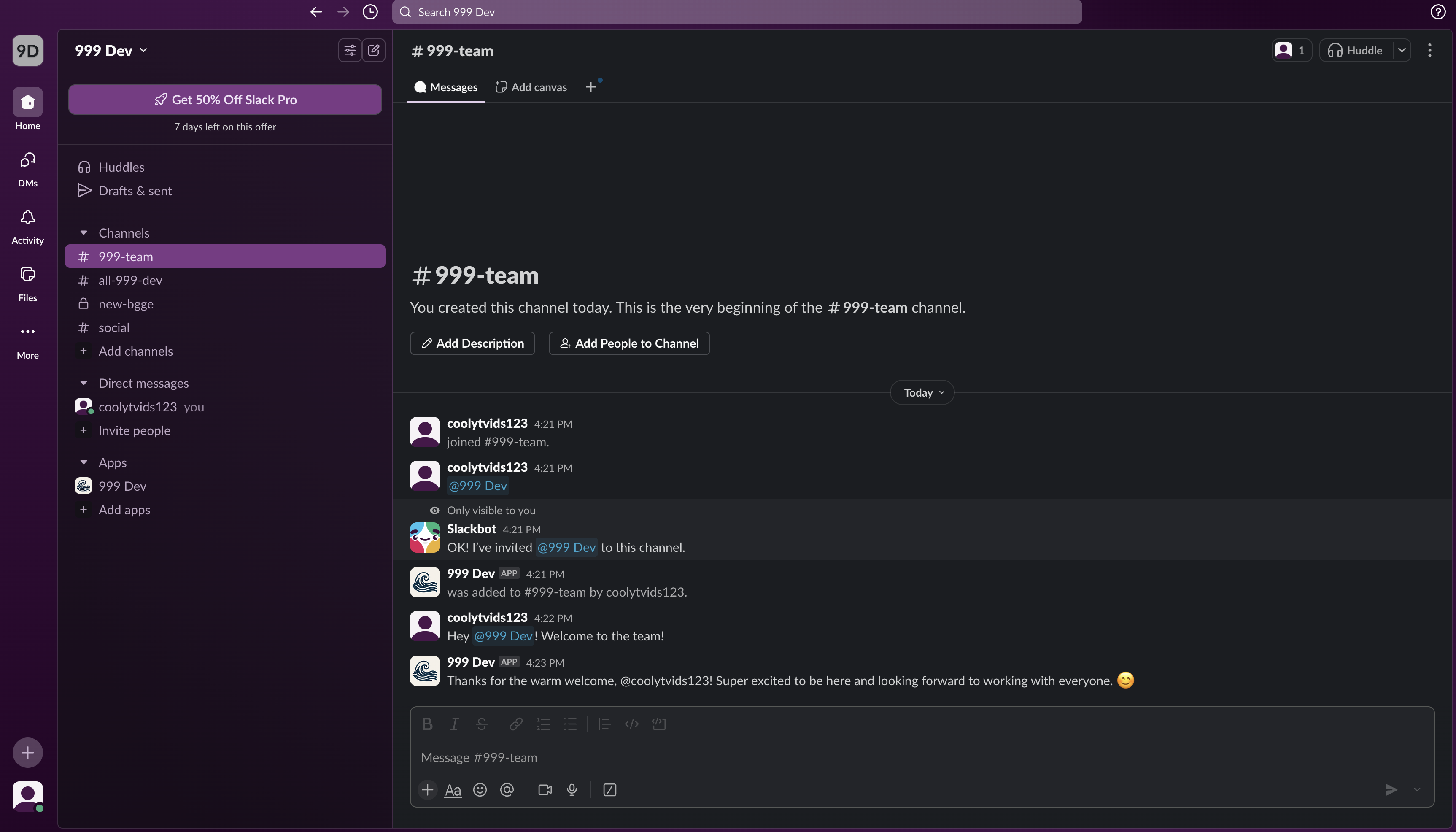 Slack integration demo